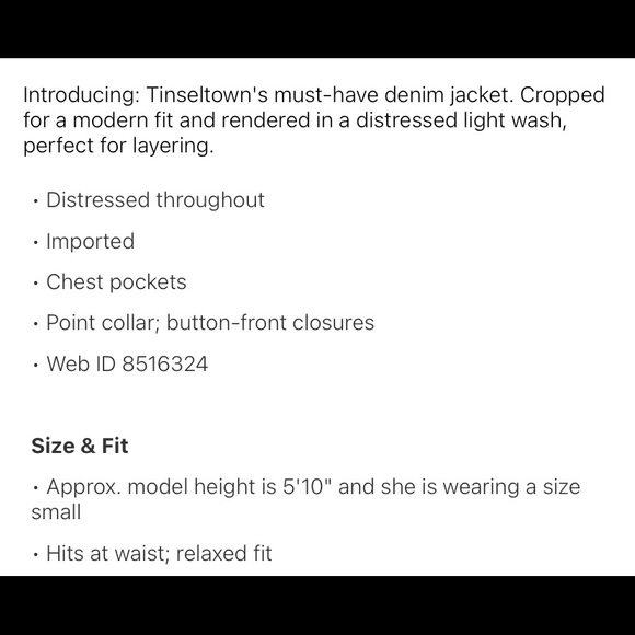 Tinseltown Denim jacket. - Picture 5 of 5